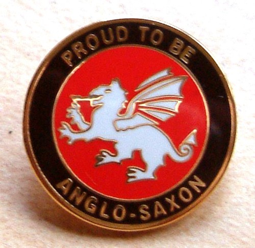 White dragon round lapel - round,