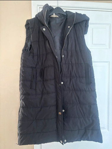 Apricot black long puffer - black,