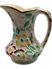 Vintage 1940s James Kent Ltd Floral Ceramic Jug Pitcher Hand Painted Gilt PPWH