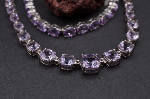 Sterling silver amethyst - silver,