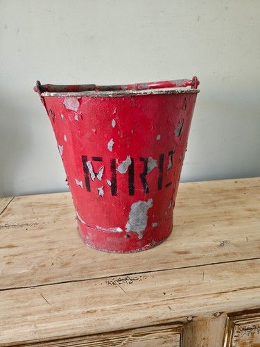 Antique red fire bucket - ,