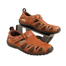 Pavers Fisherman Sandals Mens UK 7 Brown Leather Adjustable Summer Walking Shoe