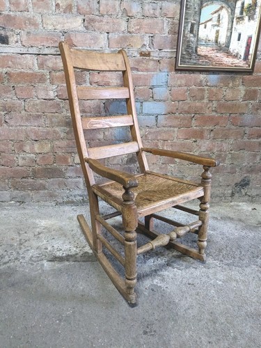 Antique woven seat rocking - woven,