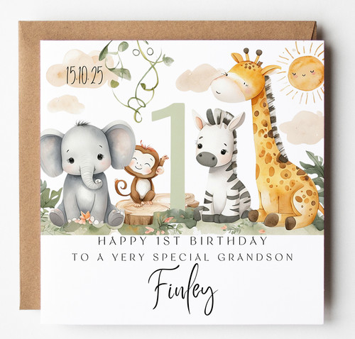 Grandson safari 1st birthday - safari,