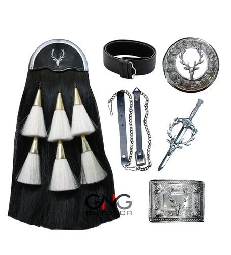 Staghead badge sporran set - sporran,