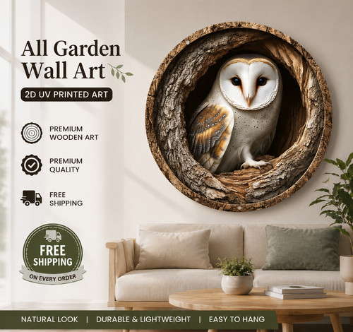 Owl wooden wall plaque - owl,