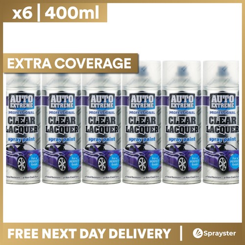 Clear lacquer spray paint - 6x,