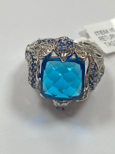 Silvertone costume ring large - silvertone,