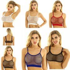 Women See Through Fishnet Crop
