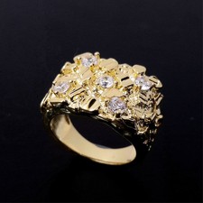 Mens Chunky Nugget Ring Iced