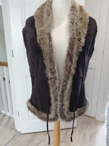Leather sleeveless furlined - leather,