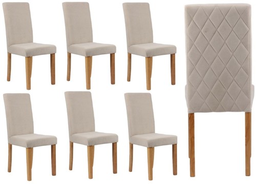 Beige velvet dining chairs - beige,