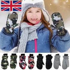 Waterproof Thick Mittens Children Snow Ski Gloves Winter Kids Warm Gloves UK