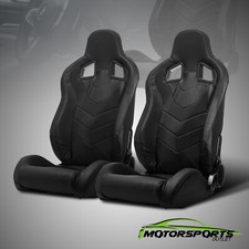 2 x Reclinable Black PVC