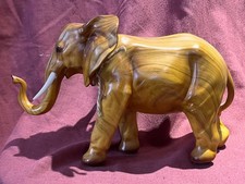 African Plains Hand Carved Wooden Elephant Figurine Big Brother 19 cm