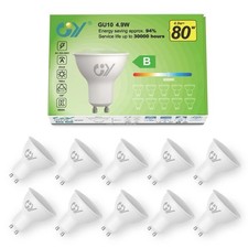 10x GY GU10 LED Bulb 4.9W 790lm Cool White 6500K Energy Saving LED Bulb