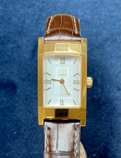 Dunhill Faceted Case  Gold Quartz Ladies Watch White Dial Swiss