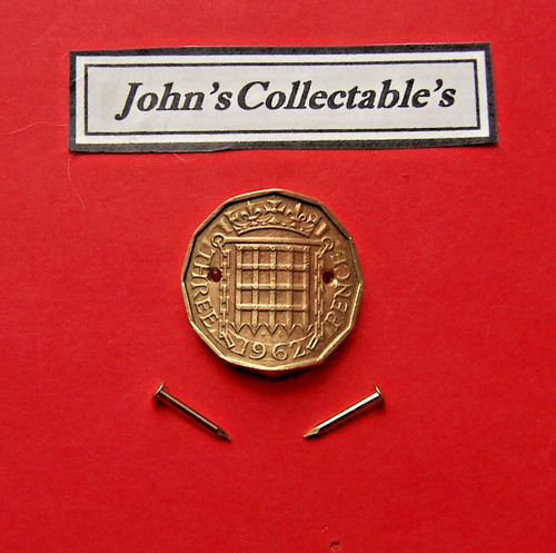 Old british 1962 three pence - old,
