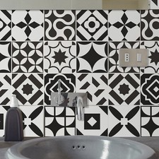 Tile Transfers Stickers Wall Vintage Mosaic Self-Adhesive Kitchen Peel and Stick