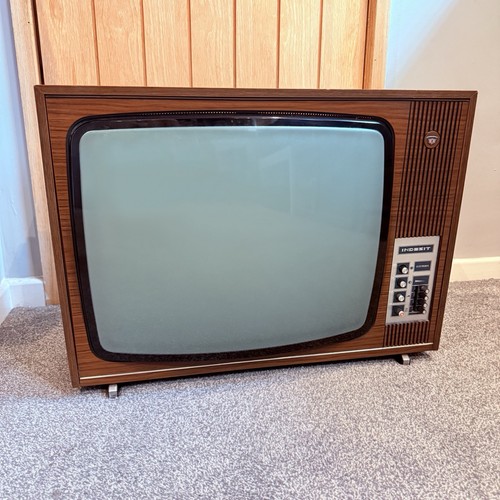 Vintage wood grain indesit crt - vintage,