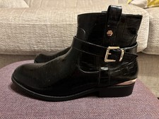 Carvela Comfort Women's Ankle Boots Black Patent Croc Look size 40 (7)never worn