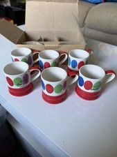 Whittard Of Chelsea Set Of 6 Espresso Handpainted Cups  Boxed