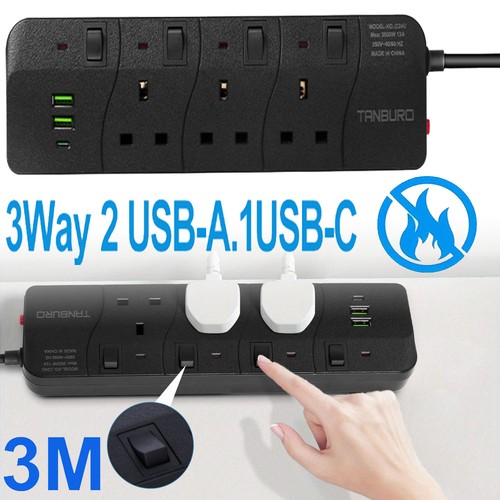 Extension lead power strip - 3m,