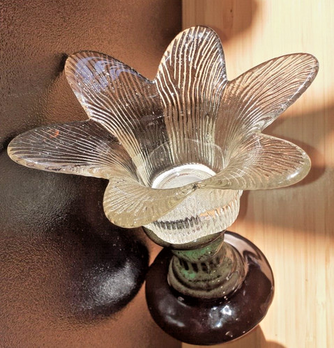Vintage frosted glass flower - vintage, &