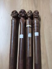 Vintage Wood Carved Heads Walking Canes X 4