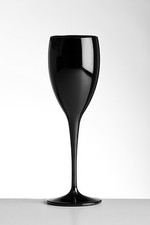 Drinkwize Black Champagne Flute. Unbreakable Polycarbonate Plastic. 180ml ( x6 )
