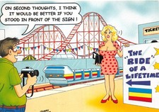 Mixed comic postcard funfair - comic,