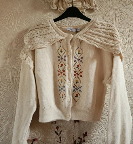 Zara cream embroidered - zara,