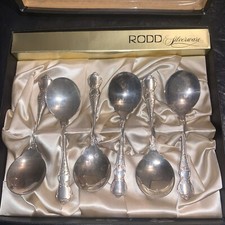 Vintage RODD Silverware Set Of 6 Dessert/Soup Spoons Silver Tableware
