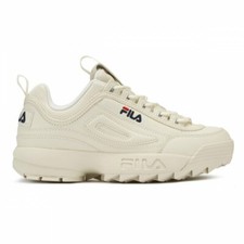 Original  Womens Fila Disruptor II Premium Beige Trainers Shoes  042-200