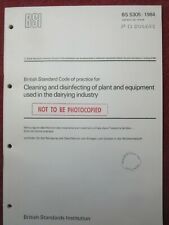 BS 5305 : 1984 : Cleaning equipment used in the dairying industry