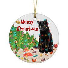 Christmas Black Cat Acrylic Hanging Pendant Christmas Tree Ornament Decor Gift