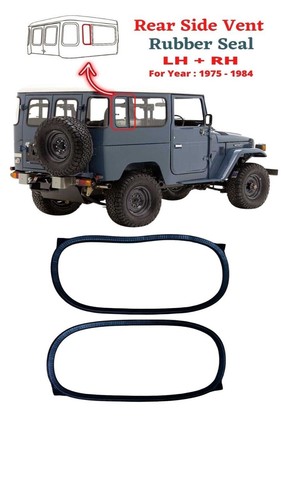 Rear side vent rubber glass - rear,
