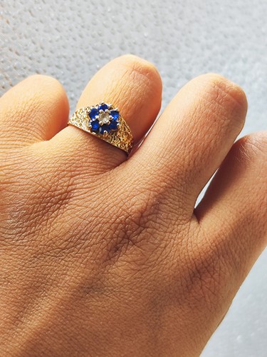 Vintage 9ct gold ring with - vintage,