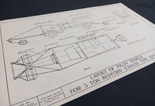 WW2 BRITISH ARMY ENGINEERS' PLAN for a BEDFORD TRUCK ADAPTED FOR MINE CLEARING