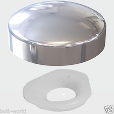 CHROME PLASTIC DOME SCREW COVER CAP SMALL 2 PIECE CLICK ON - PLASTIDOME CAPS