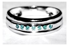 Alexandrite Gold Ring 9ct White Gold 3.00g 6mm Band Natural Alexandrite Size N/7