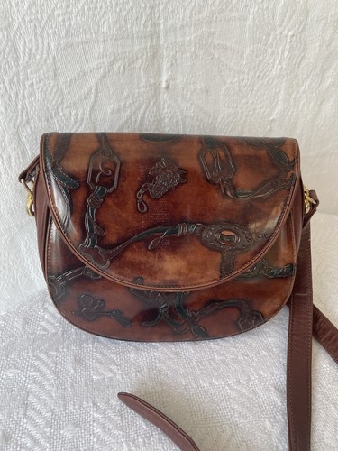 Vintage leather saddle - leather, bag