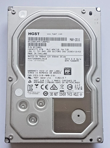 6tb sata hgst 0f23001 - sata,
