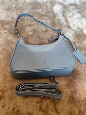 QVC Ashwood Leather Multiway Crossbody Scoop Bag Handbag Denim Blue