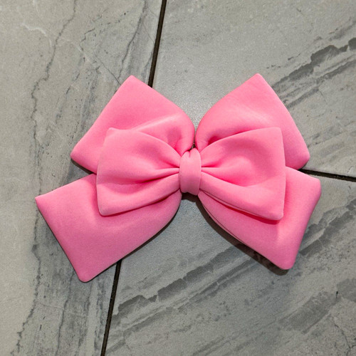 Pink fabric bow - fabric, clip