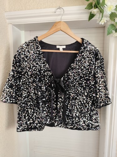Black sequin tie - h&m, top