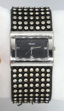 Seksy Sekonda 4753 Ladies Swarovski Crystal Black Leather Strap Black Dial Boxed