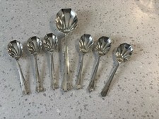 Set Of 6 Vintage Fruit Spoons With Serving Spoon In Original Box