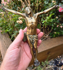 Antique Bronze Christ Corpus Christi 18th century Crucifix figure Fine Casting