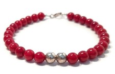 Red Coral Bracelet, Natural